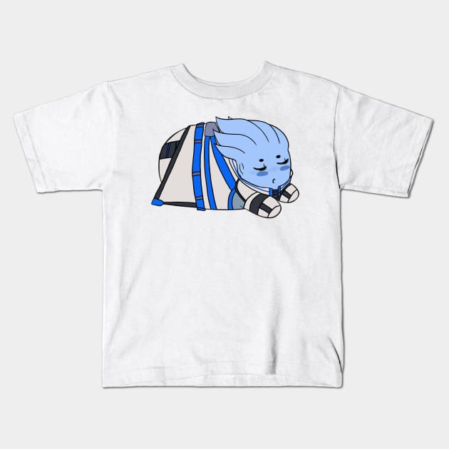 Sleepy Liara Kids T-Shirt by SapphireAngelBunny